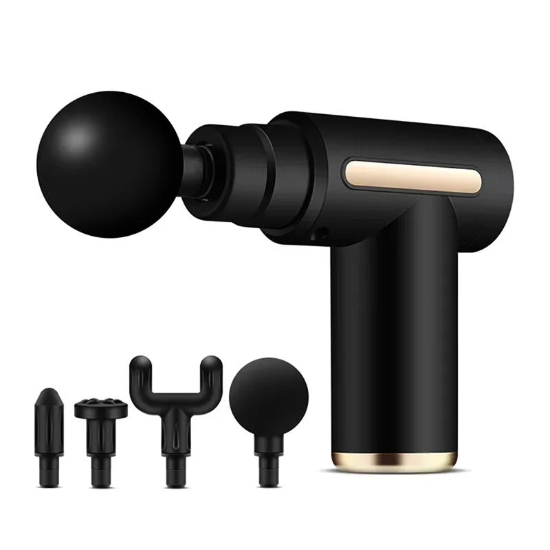 Portable Deep Tissue Massage Gun with 4 Massage Heads – Rechargeable Muscle Massager