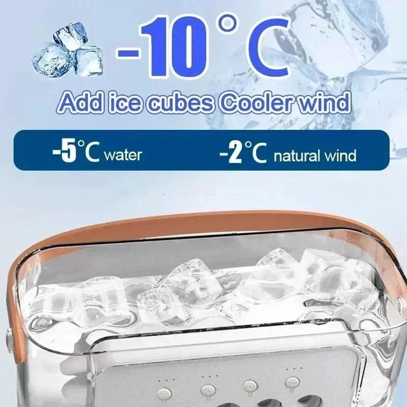Portable USB Air Cooler Fan with Mist Spray, 3-Speed Cooling
